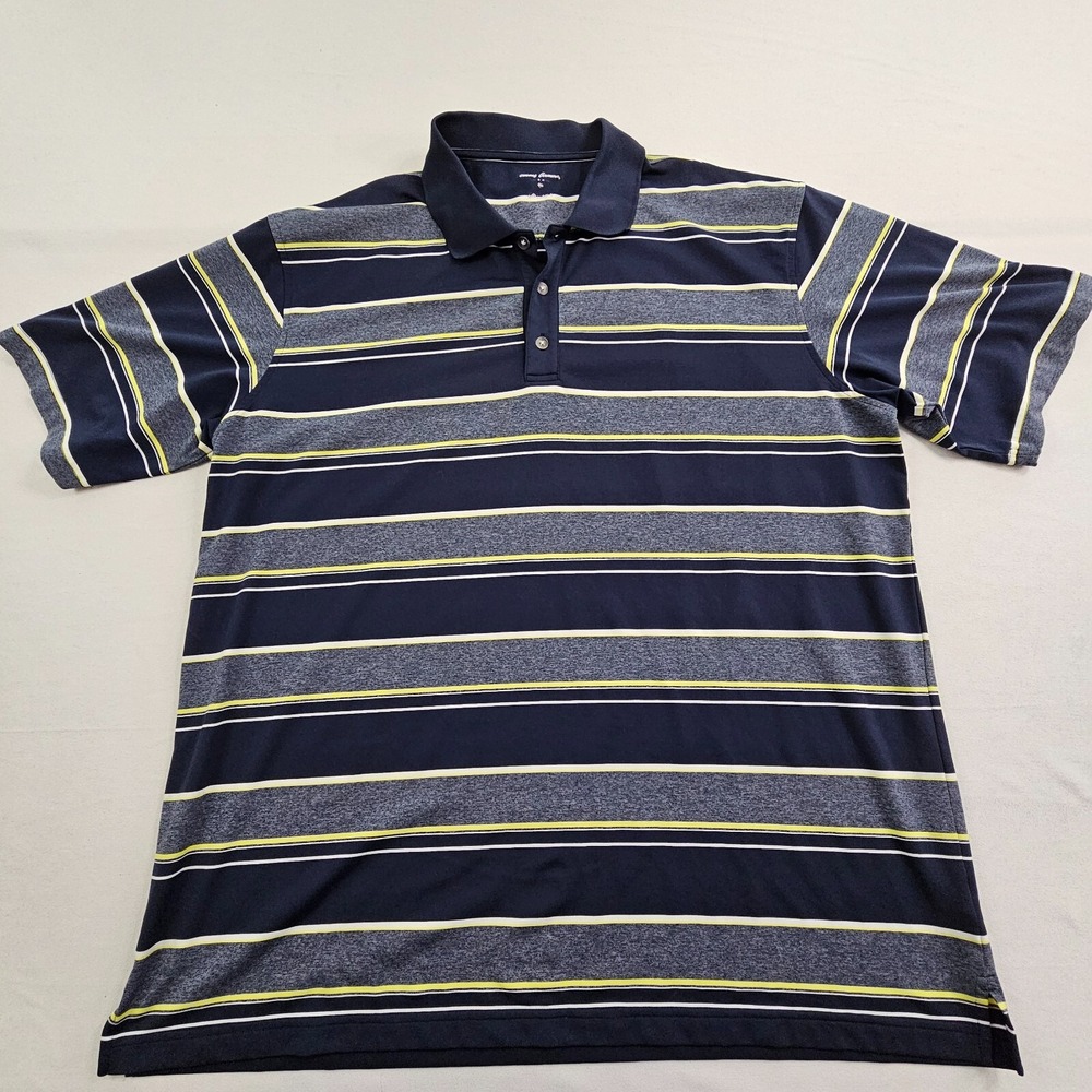 Tommy Armour Blue Striped Short Sleeve Performance Polo Shirt Men's 2XL